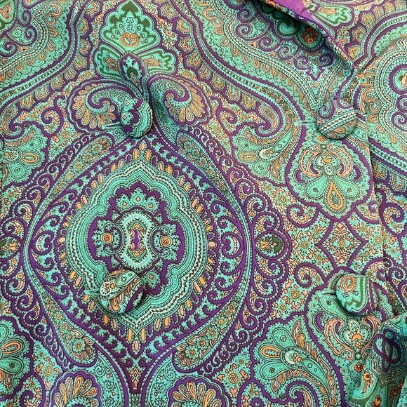 ⭐️Victoria’s Secret Gold Label Vintage Paisley Pajama Set Medium, teal purple - Picture 5 of 5